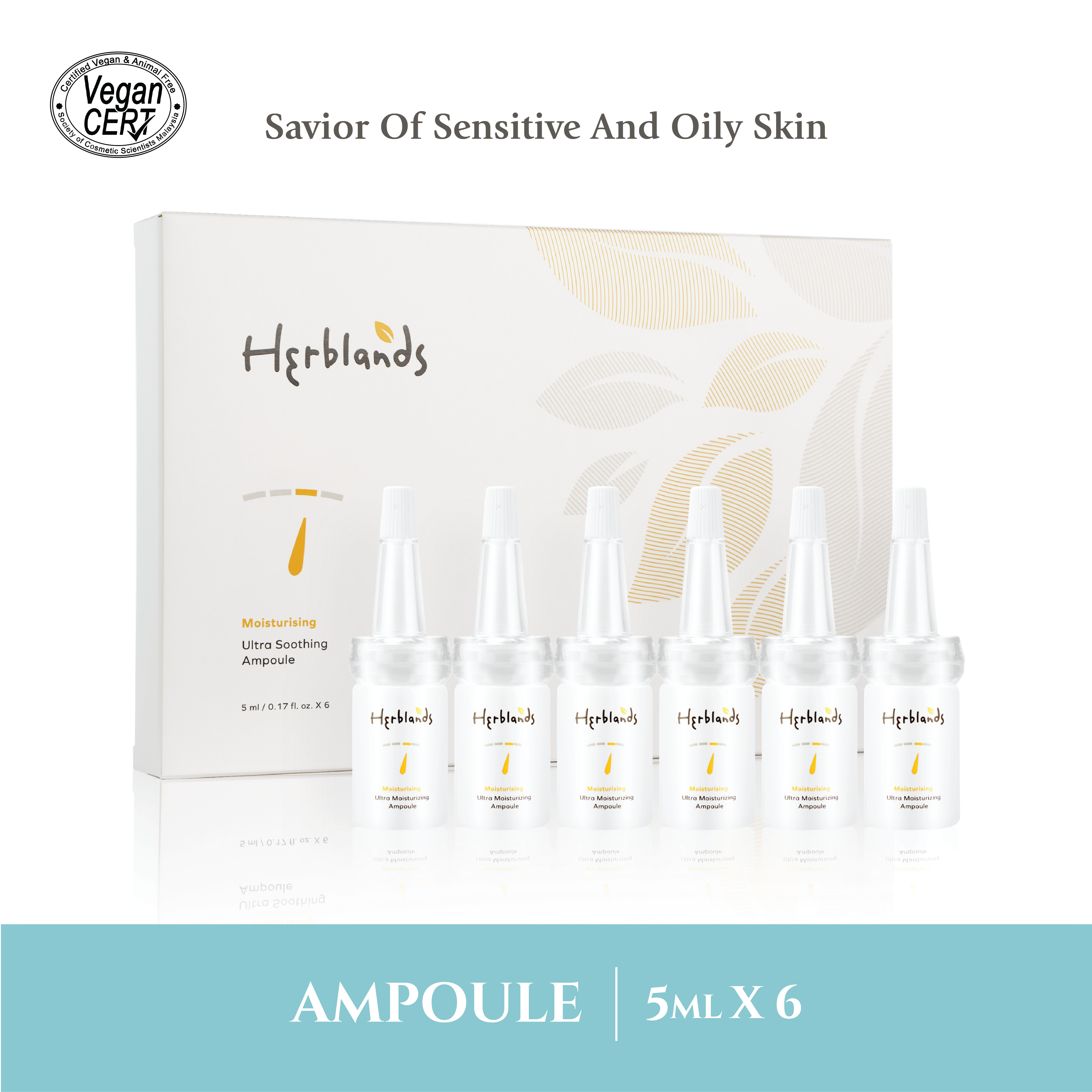 Herblands Moisturising Ultra Soothing Ampoule (5ml) (Pack of 6)